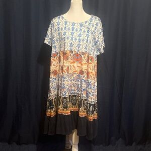 Suzanne Betro Blue and Orange Sundress.